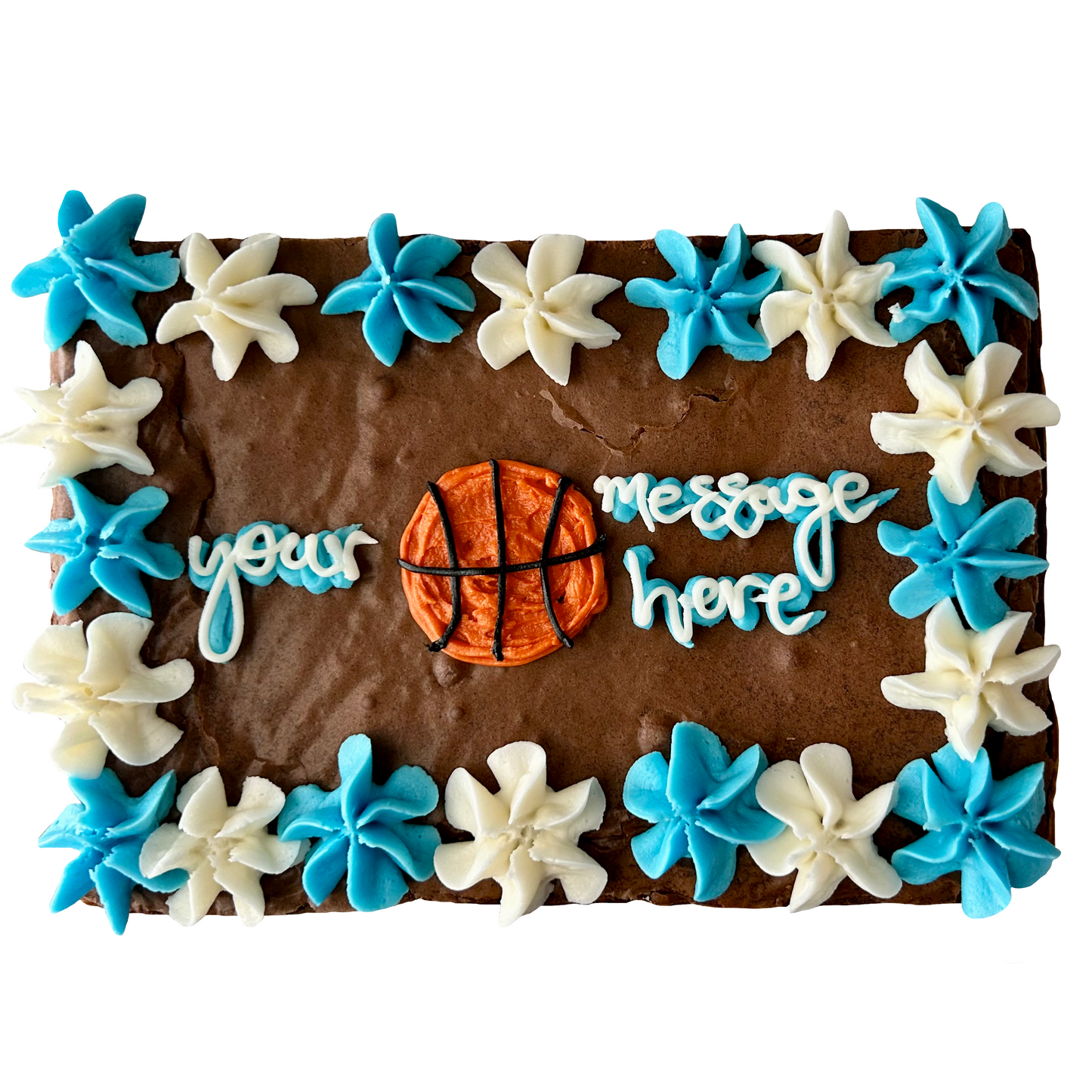 Light Blue Basketball Brownie Cake