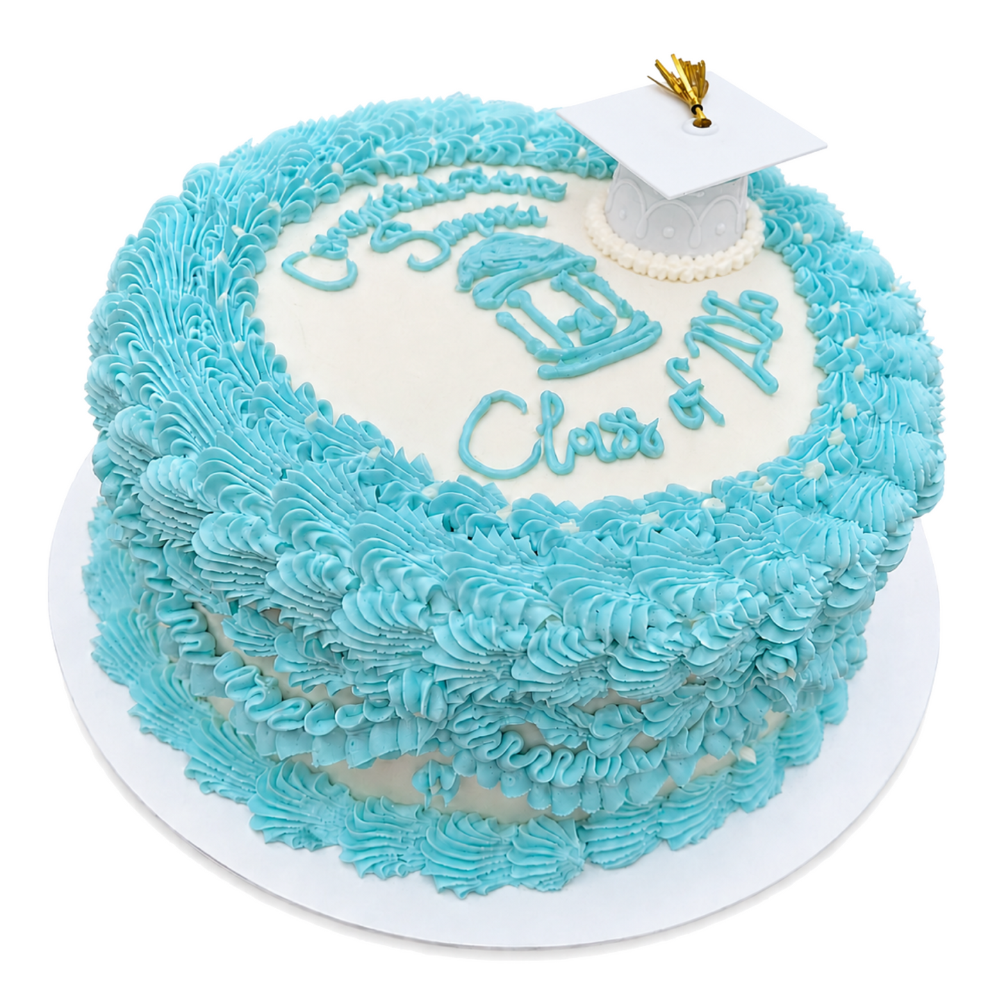 Light Blue Graduation Cake