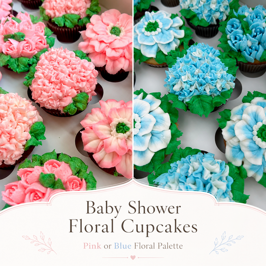 Baby Shower Floral Cupcakes