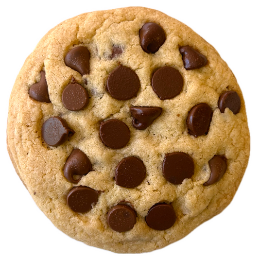 Classic chocolate chip cookie with chocolate chips.