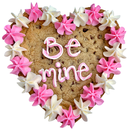 Heart-Shaped "Be Mine" Valentine's Cookie Cake