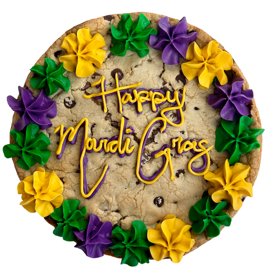 "Happy Mardi Gras" Cookie Cake