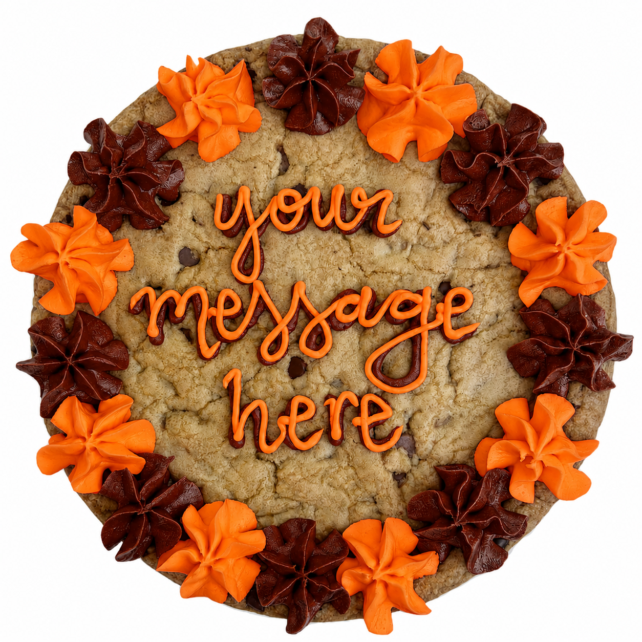 Maroon & Orange Cookie Cake
