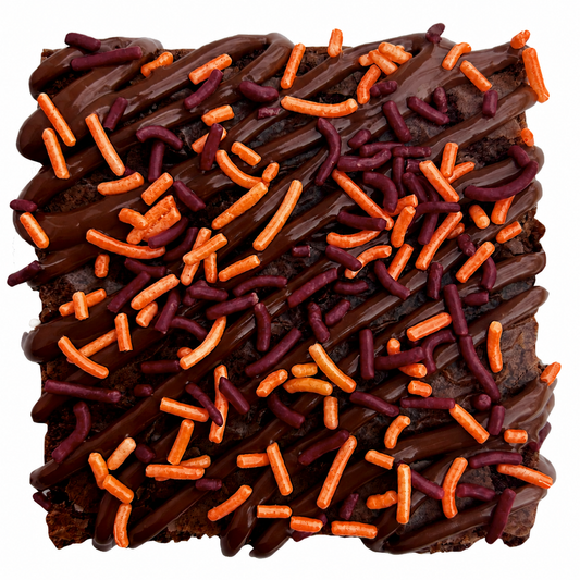 Maroon & Orange Sprinkle Brownies