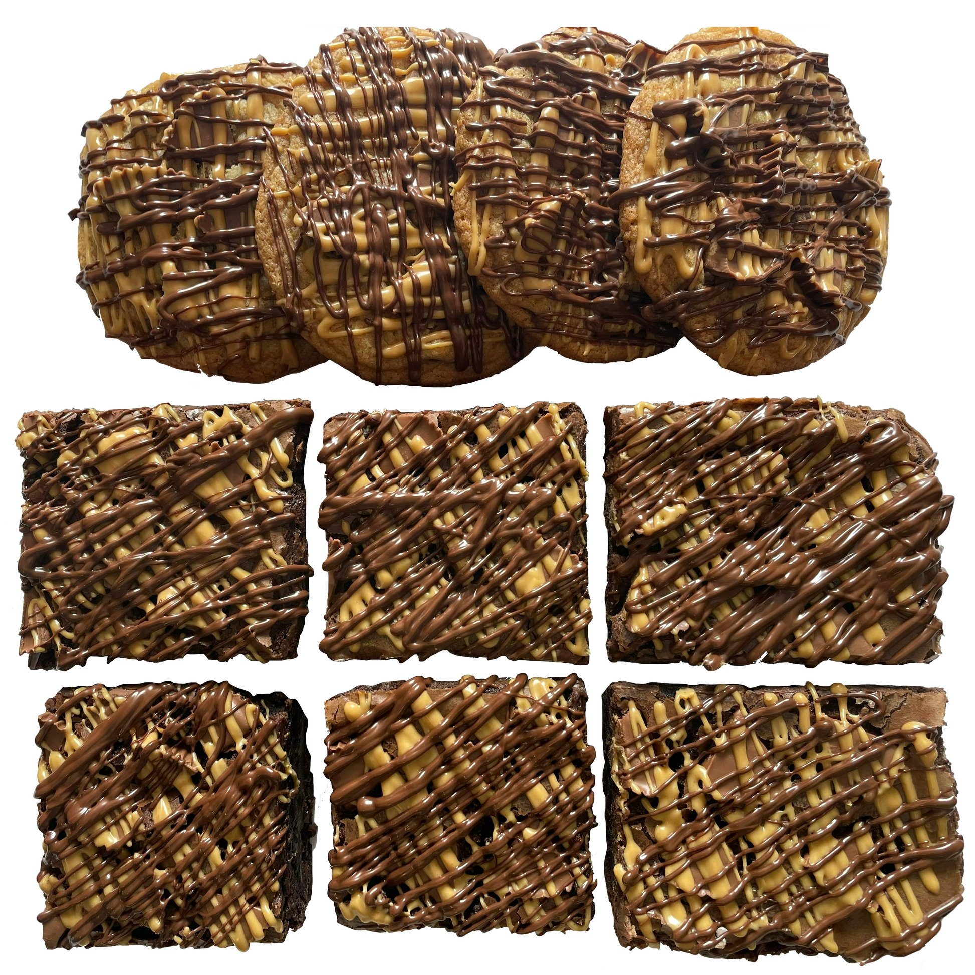 PB Lover dessert box with four peanut butter cup cookies and six peanut butter cup brownies.