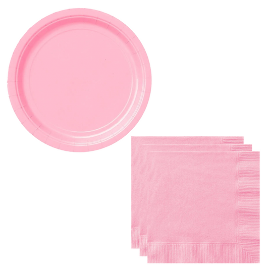 Pink Plates and Napkins