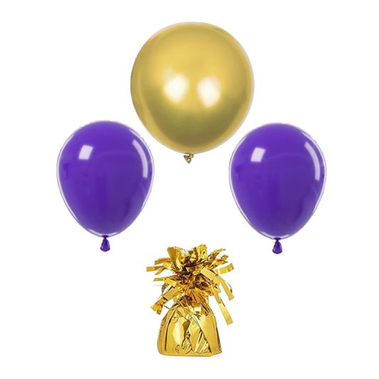 Purple & Gold Balloon Arrangement