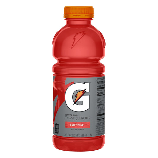 A 20oz bottle of Red Gatorade.