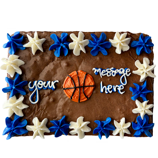 Royal Blue Basketball Brownie Cake