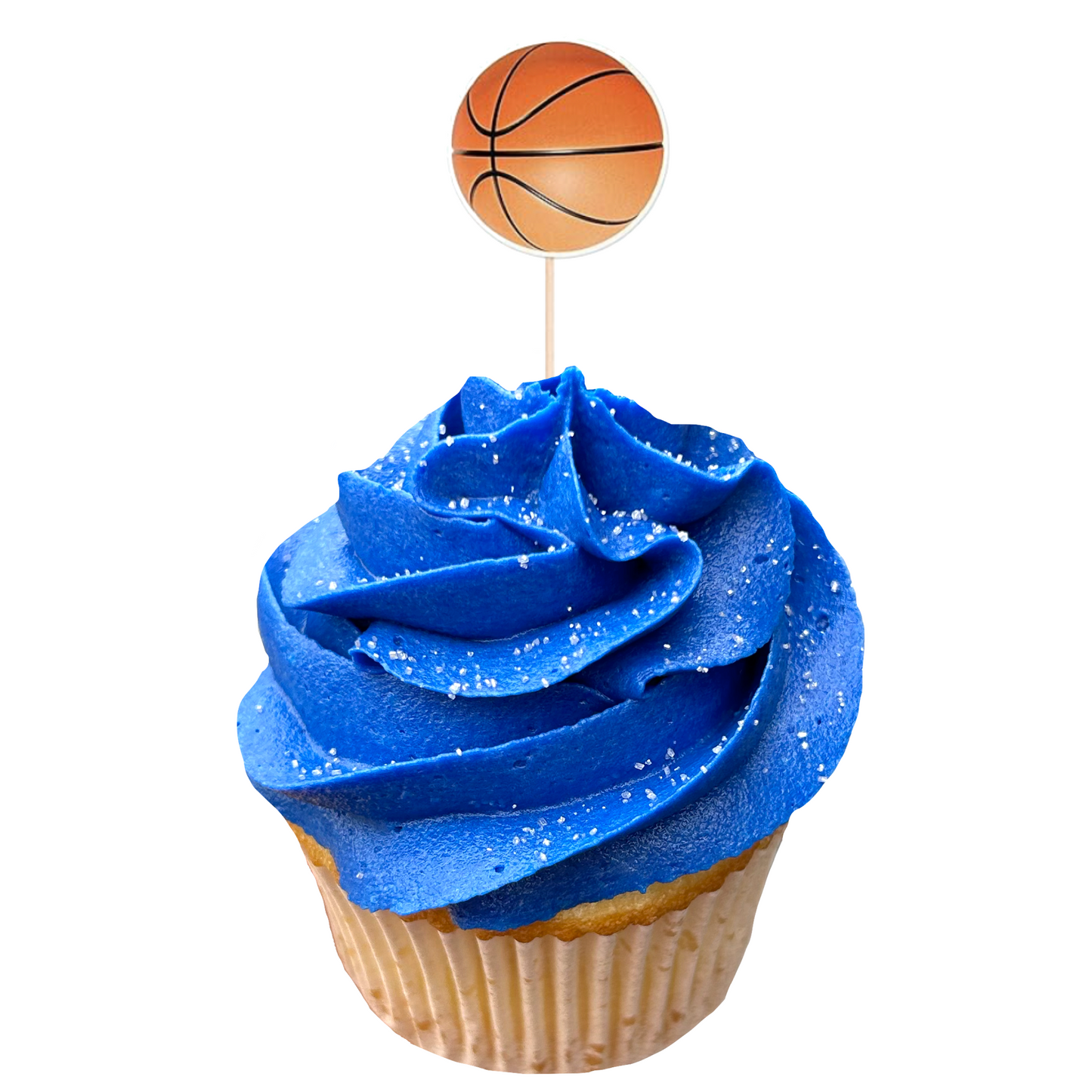 Royal Blue Basketball Cupcakes